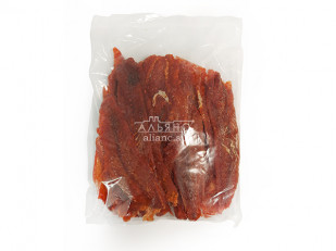 Дикий лосось с рубленным мясом кальмара (соломка): Спинка янтарная с перцем