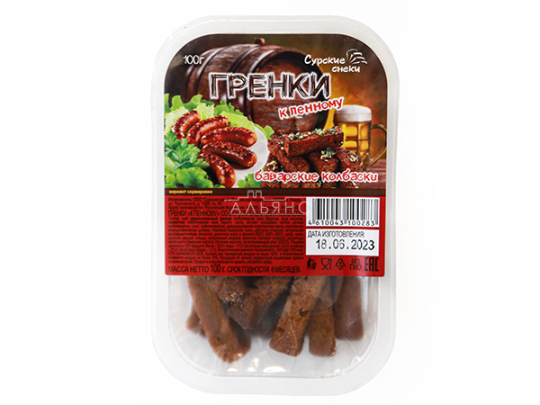 Сурские гренки Баварские колбаски (100 гр) в Красноармейске