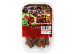 Кнуты  Салями Чили 50 гр: Сурские гренки Баварские колбаски (100 гр)